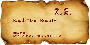 Kapéter Rudolf névjegykártya